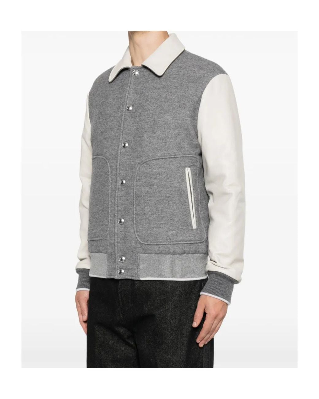 Eleventy Gray Panelled Wool-Blend Jacket for men