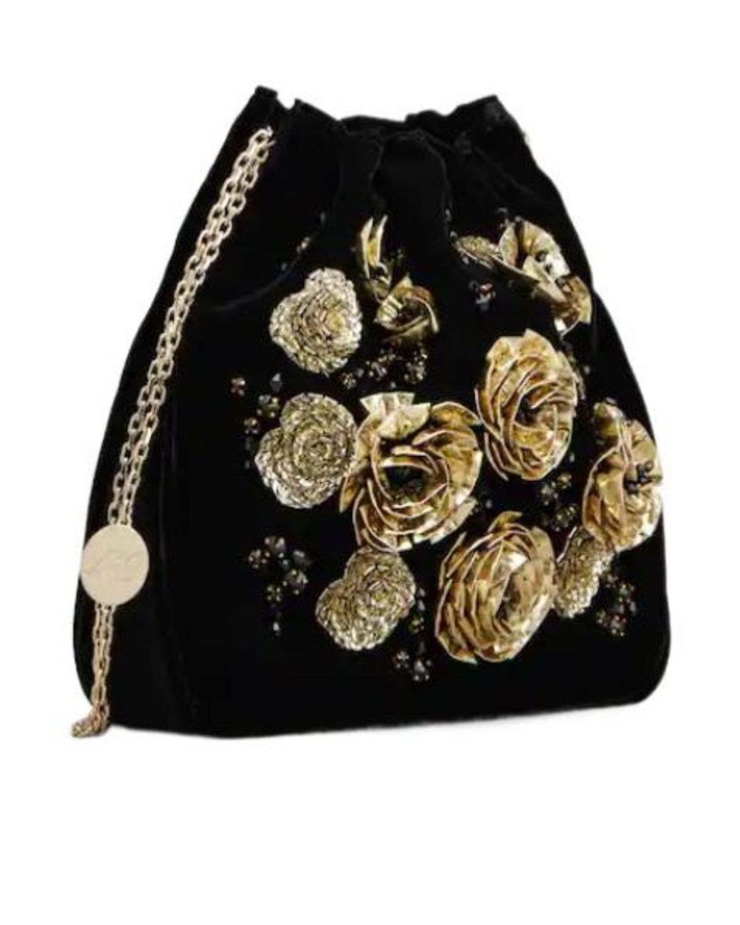 Roger Vivier Black Rose Pilgrim Mini Bag