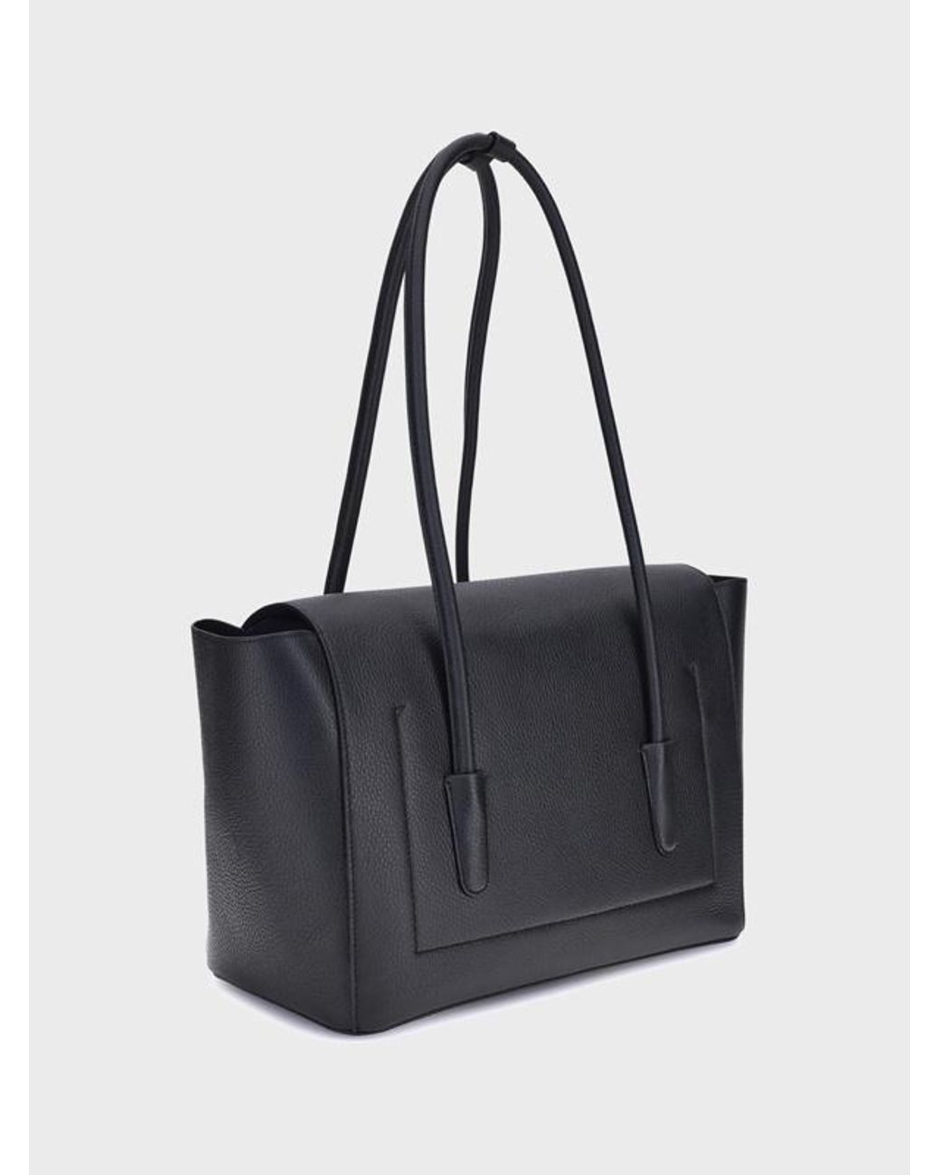 Coccinelle Black Double Beat Flap Shoulder Bag
