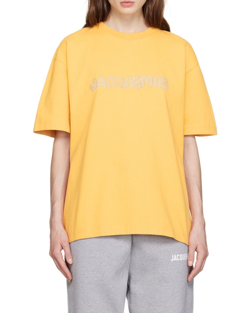 Jacquemus Multicolor Raphia Embroidered Logo T-Shirt for men