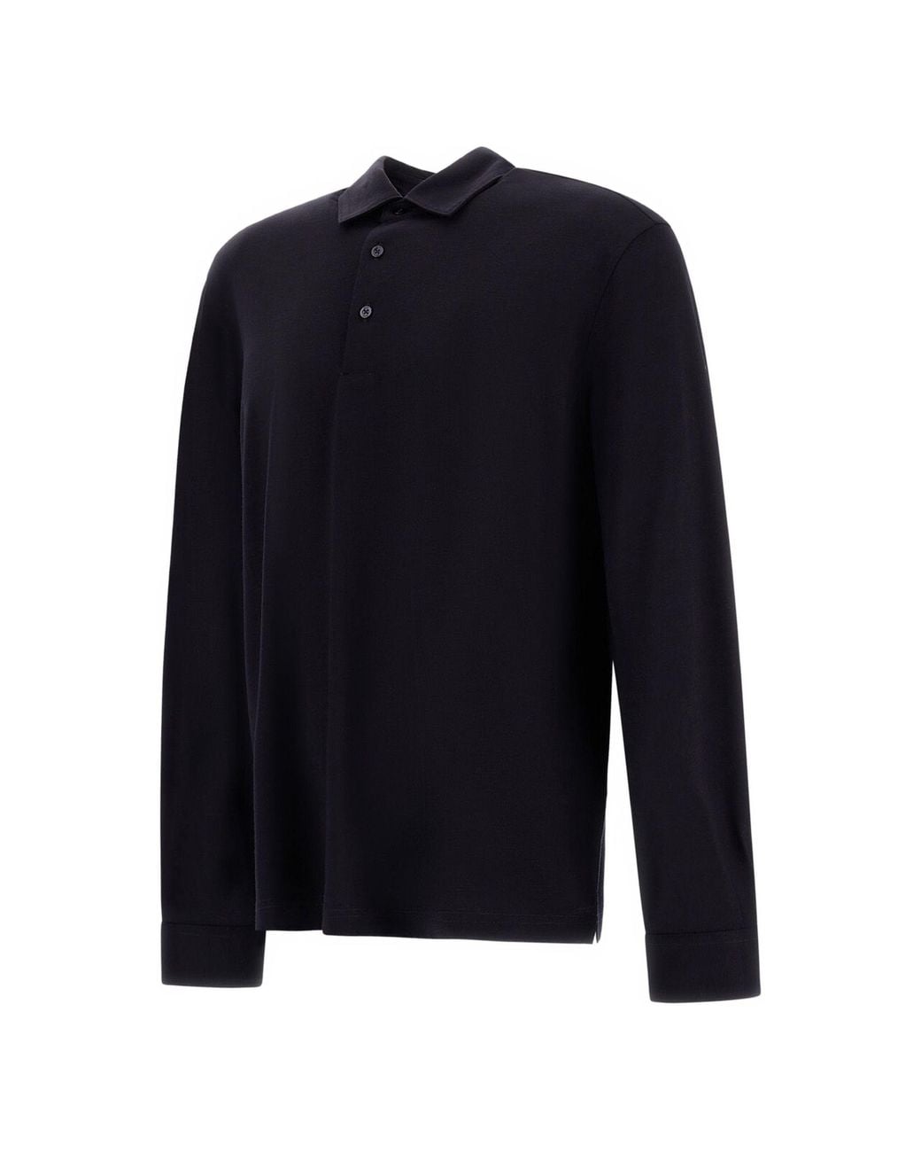 Herno Blue Long-Sleeve Polo Shirt for men