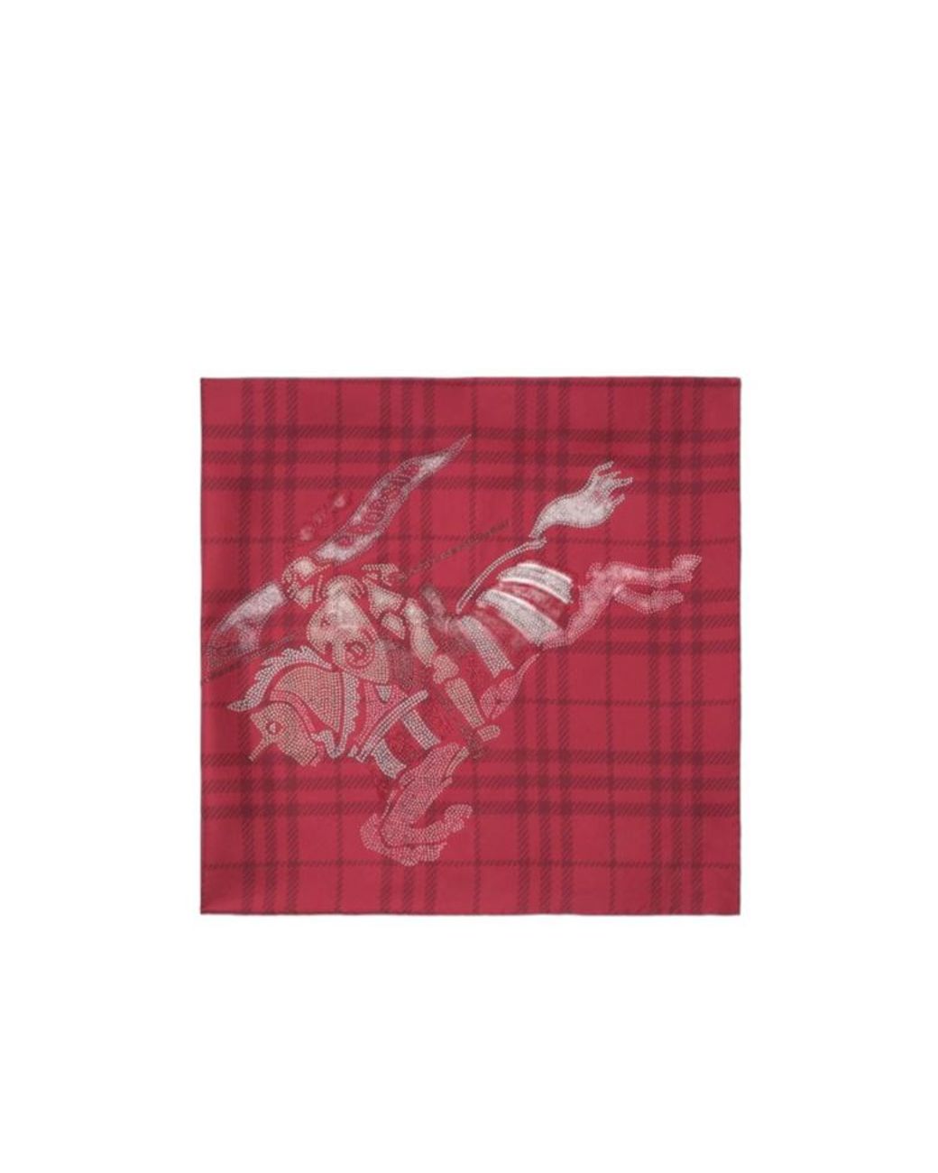 Burberry Red Checked Silk Scarf