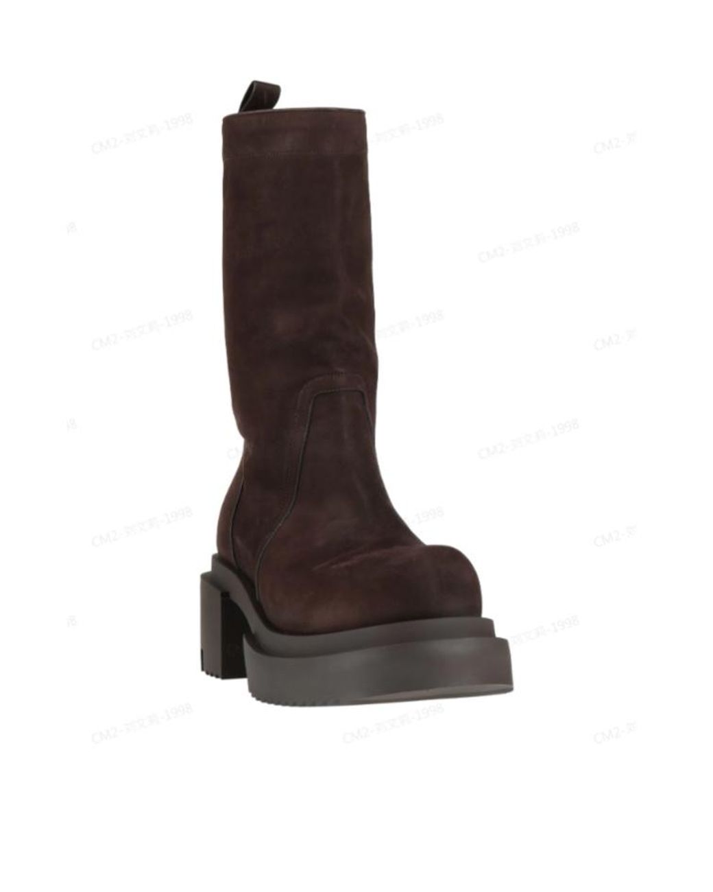 Rick Owens Brown Genuine Leather Ankle Boots