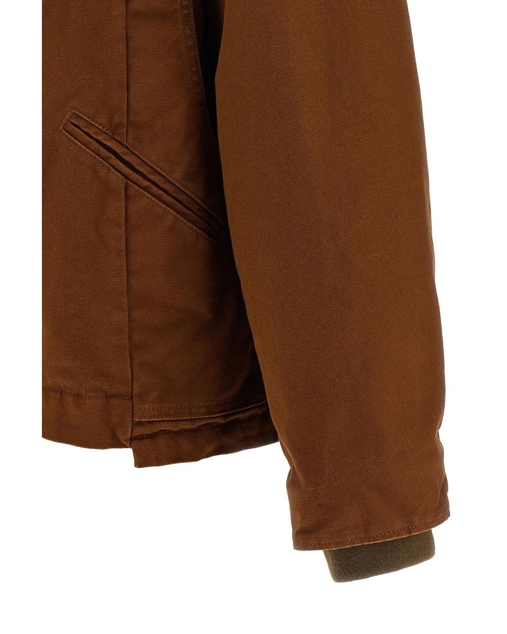 Sacai Brown X Carhartt Logo Patch Zip-Up Jacket for men