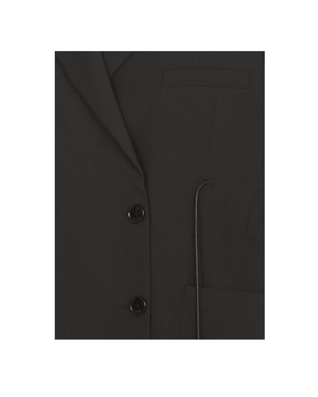 Lanvin Black Drawstring Waist Buttoned Blazer