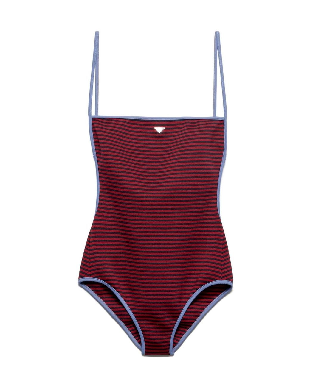 Prada Red One-Piece Interlock Jersey Swimsuit