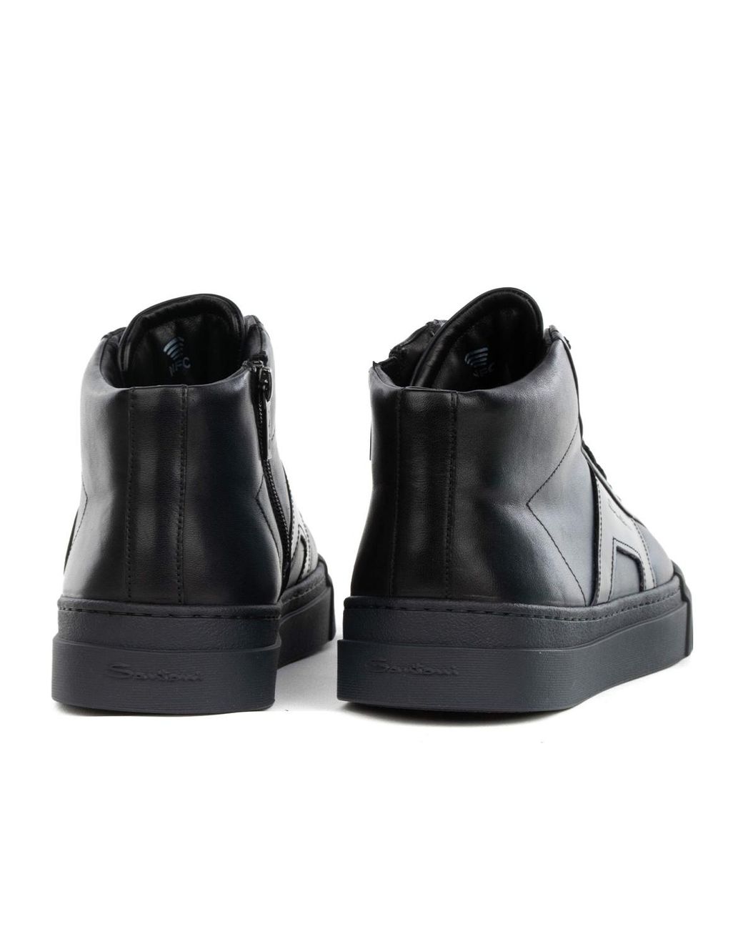 Santoni Blue Round-Toe Sneakers for men