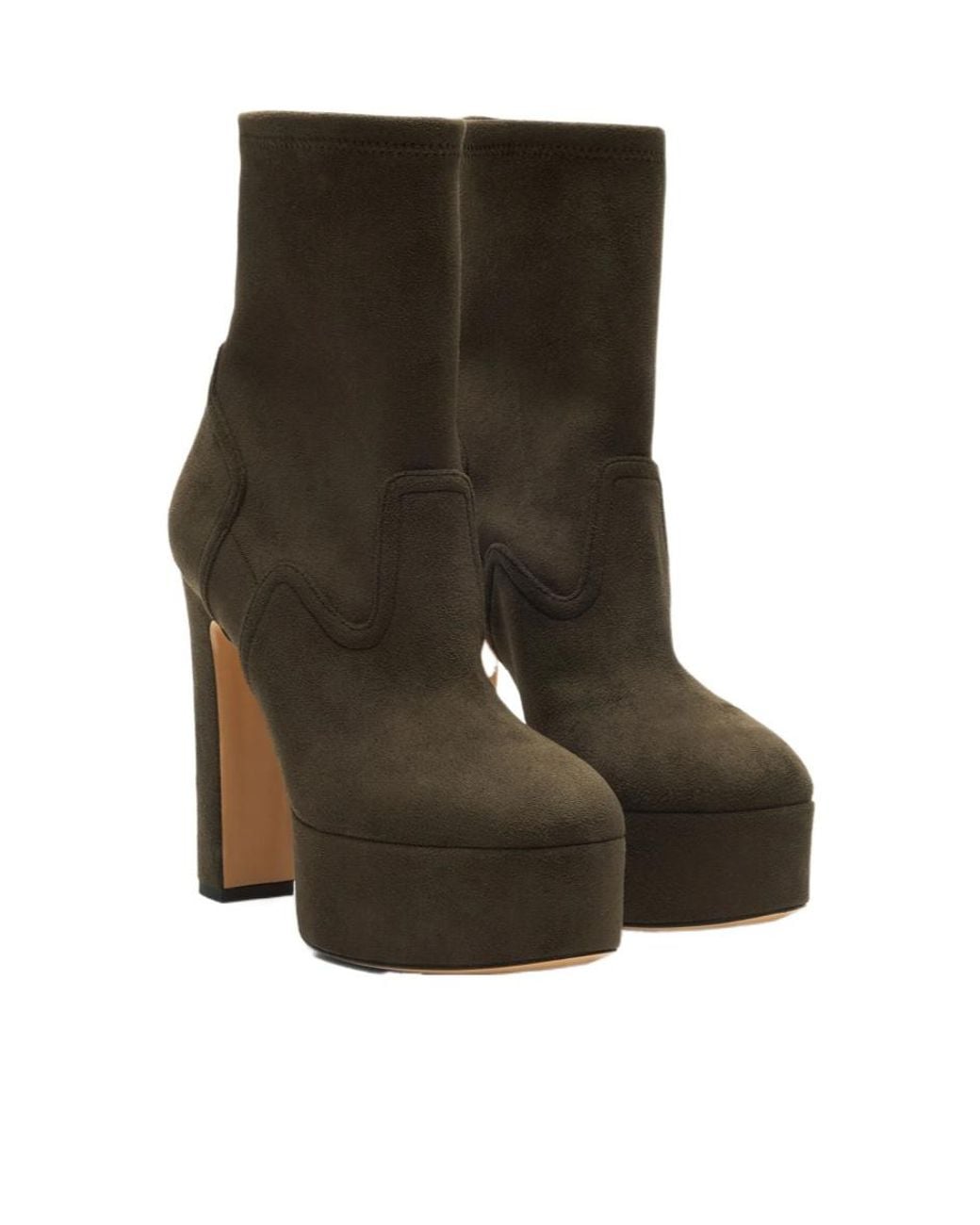 Casadei Brown Patty Platform Ankle Boots