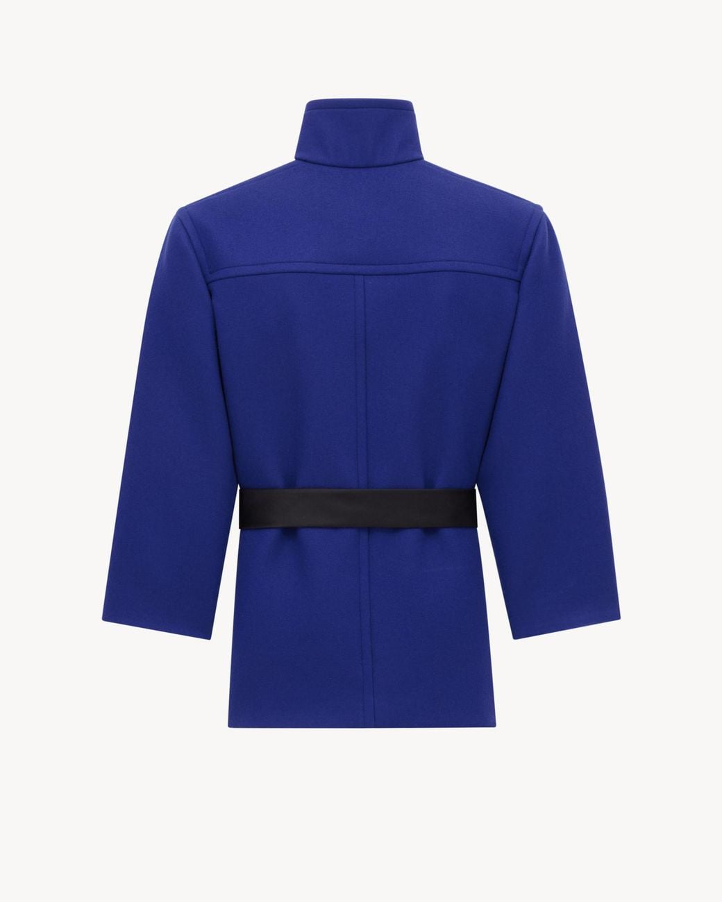 Saint Laurent Blue Boxy Belted Coat