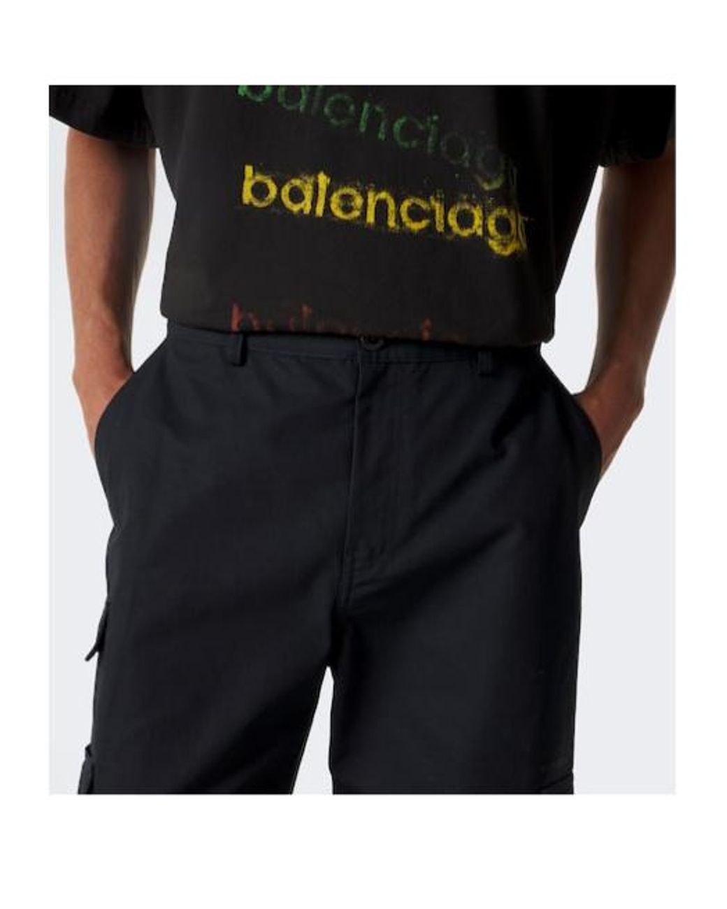 Balenciaga Blue Cotton Cargo Pants for men