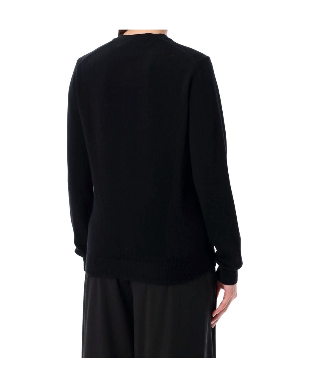 COMME DES GARÇONS PLAY Black Comme Des Garçons Play Logo Patch Crewneck Cardigan for men