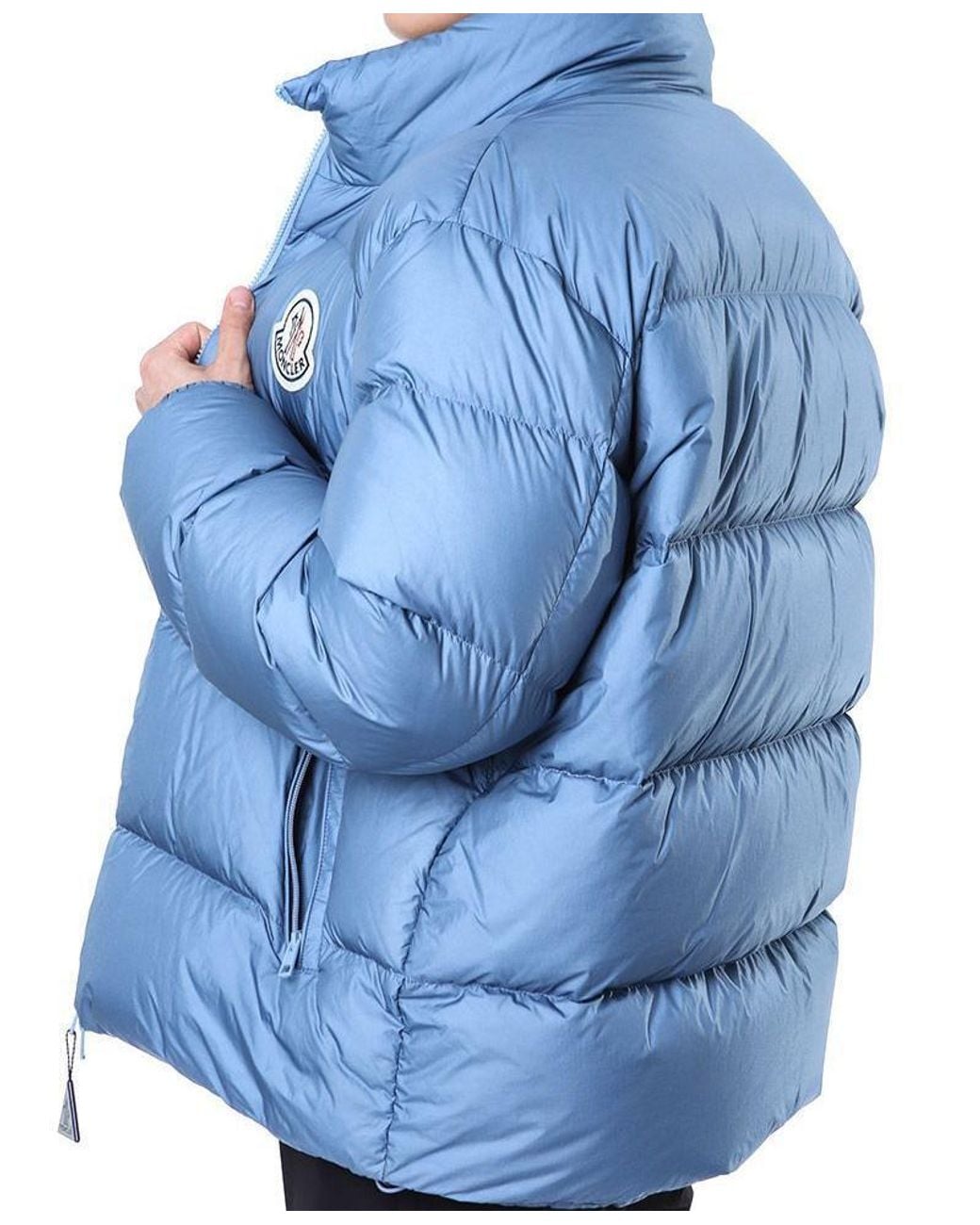Moncler Blue Citala Big Logo Patch Down Jacket for men