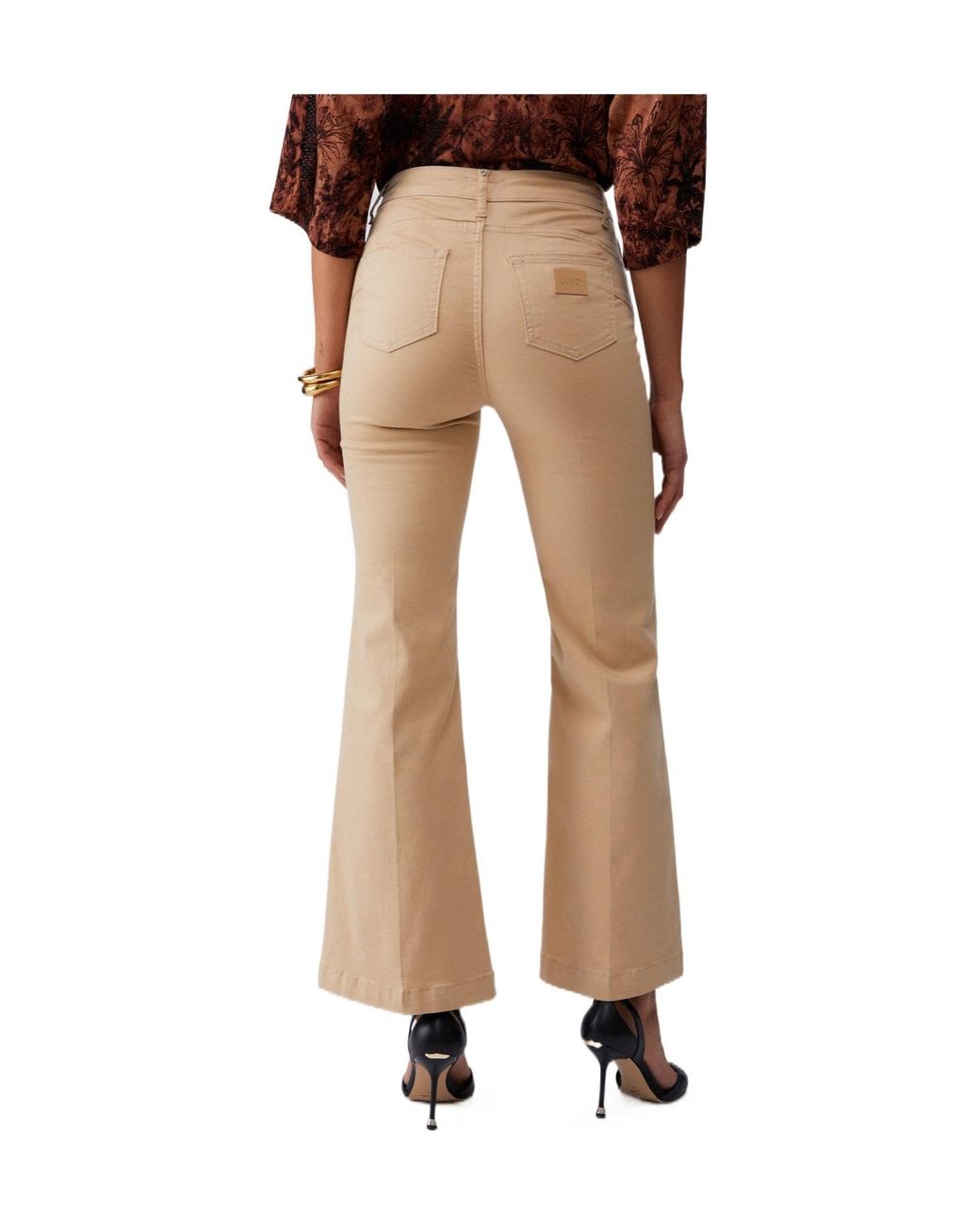 Liu Jo Natural High Waist Flared Trousers For