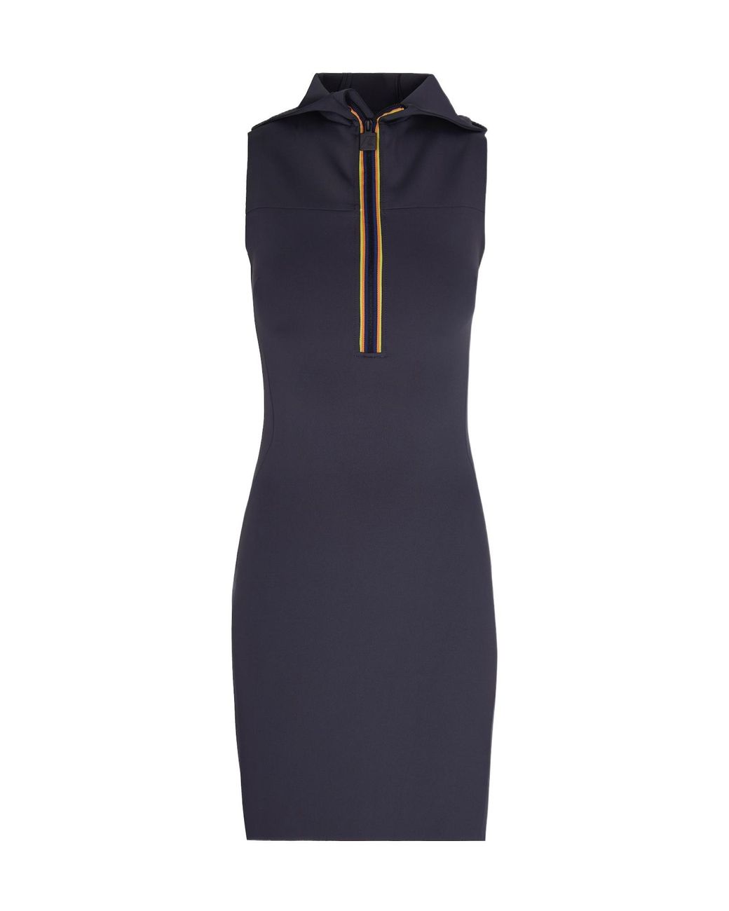 K-Way Blue Short Sleeve Hooded Mini Dress