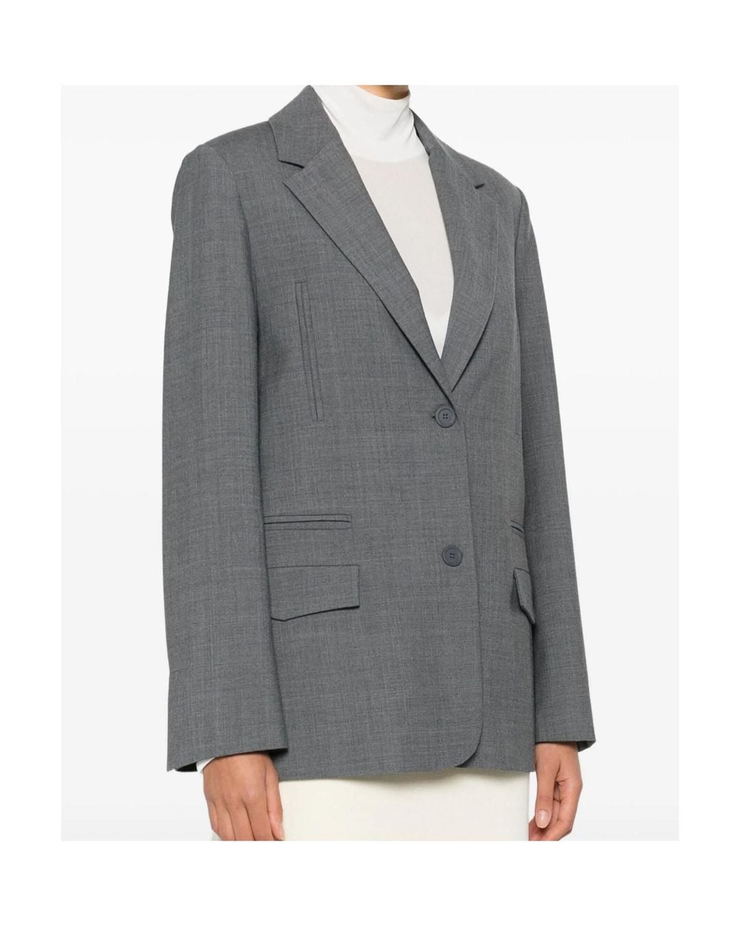 Semicouture Gray Single Breasted Blazer