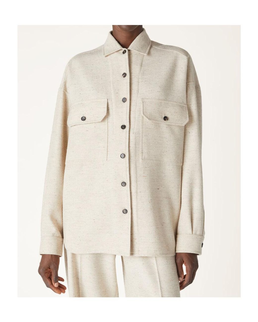 Loro Piana Natural Jenna Collared Button-Up Shirt