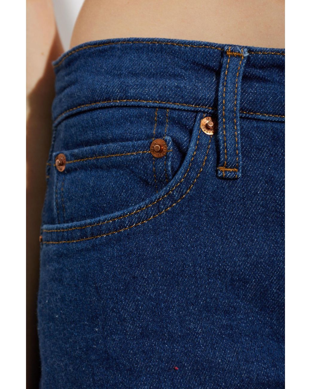 Re/done Blue High-Rise Wide-Leg Jeans