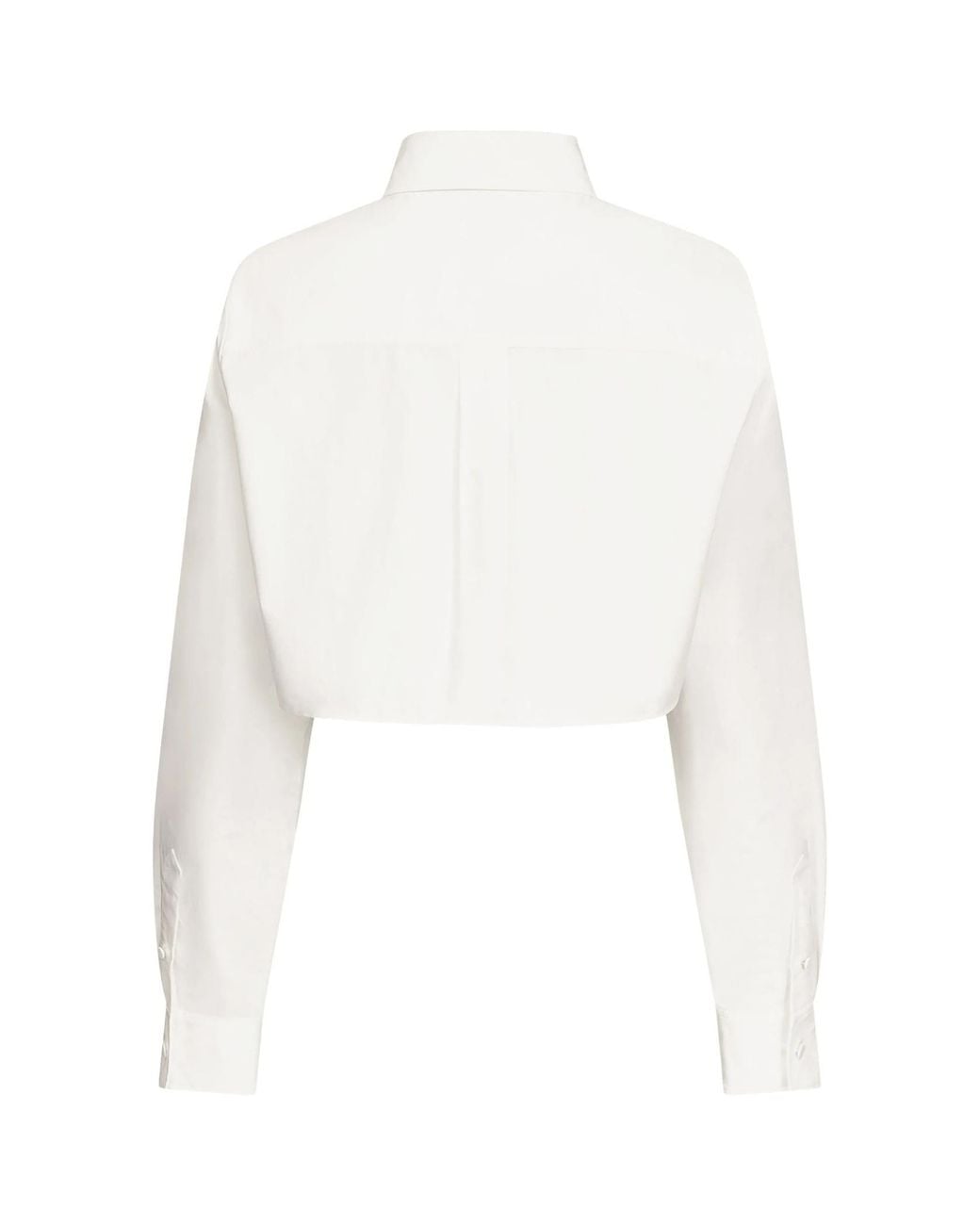 Area White Embellished Rosette Poplin Cropped Shirt