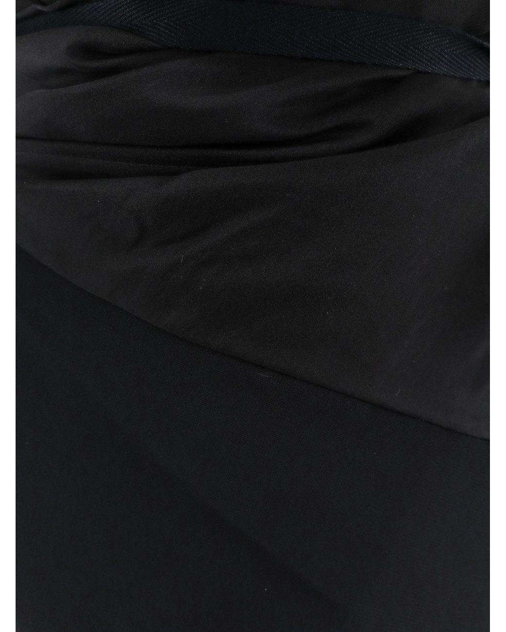 Maison Margiela Black Draped Sleeveless Midi Dress