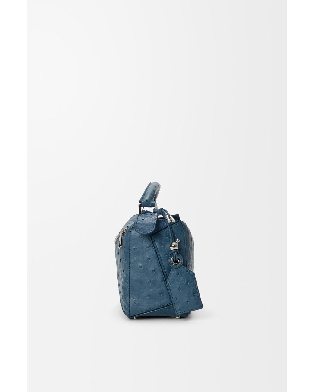 Loewe Blue Petit Sac Featherlight Puzzle En Cuir D'Autruche