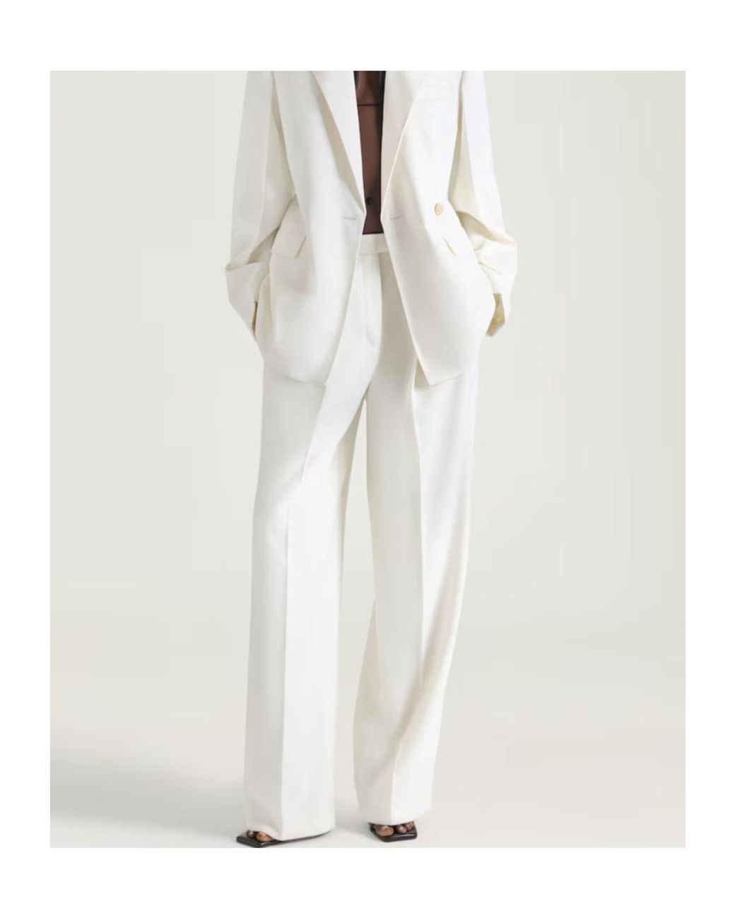 Givenchy White Double Pleated Trousers