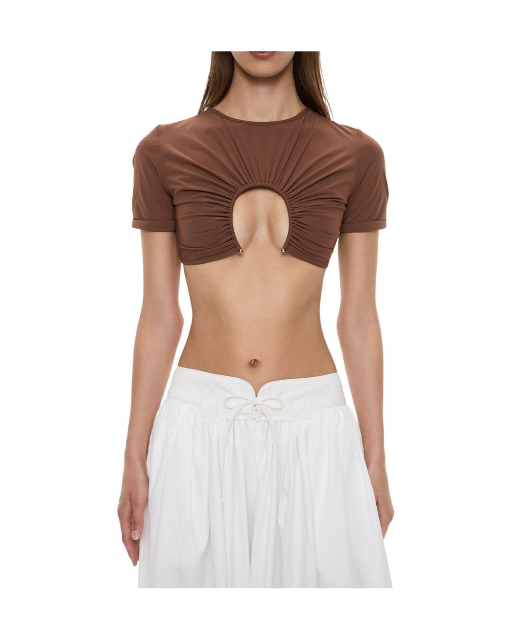 Christopher Esber White U-Prong Ruched Top