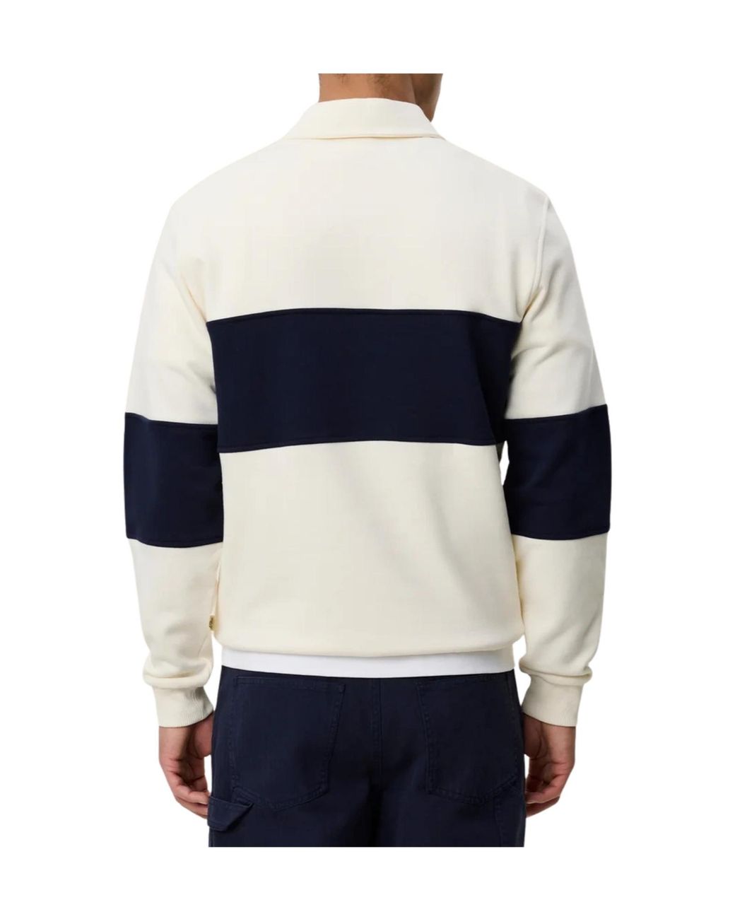 Les Deux Blue Logo-Embroidered Zip-Neck Sweatshirt for men