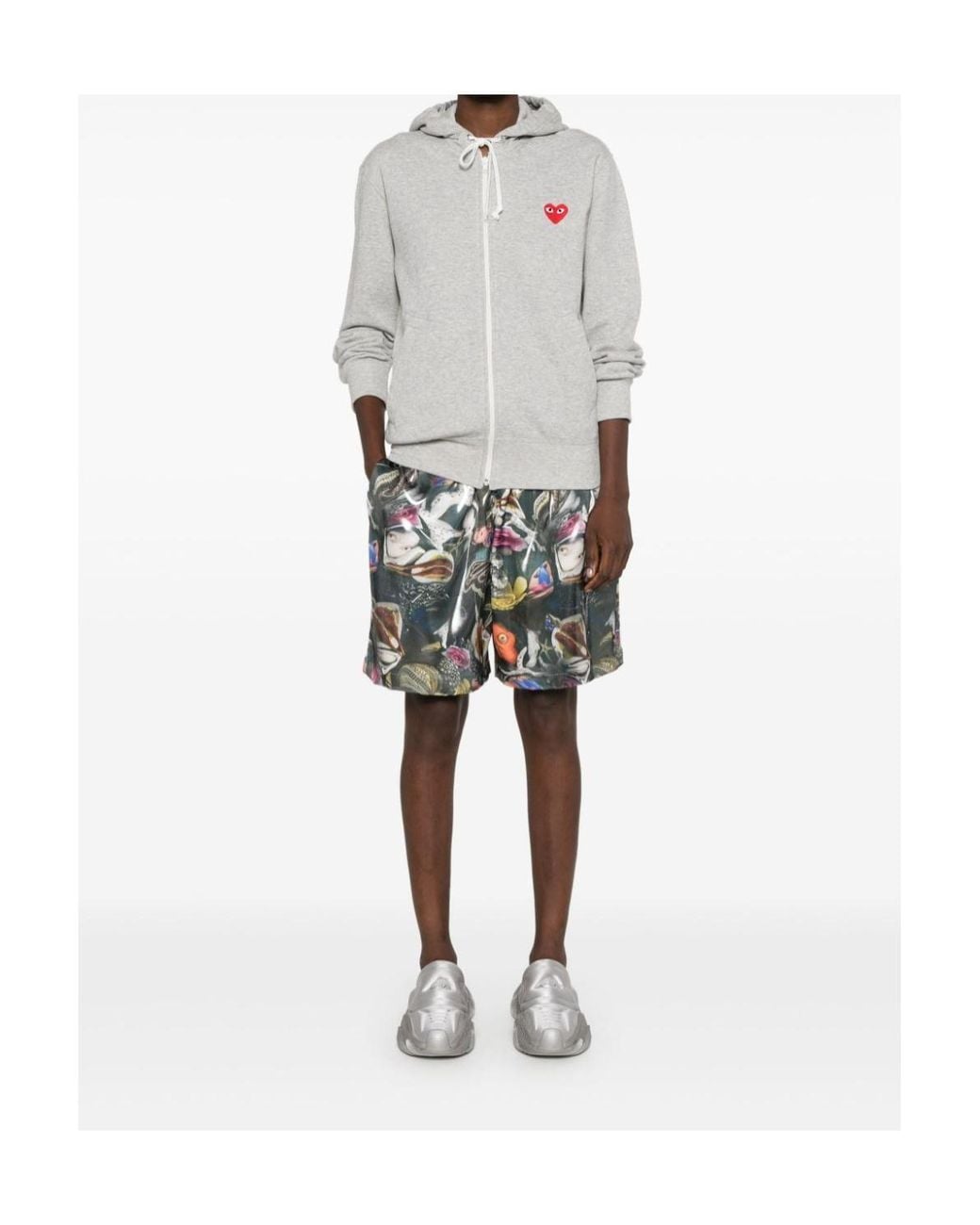 COMME DES GARÇONS PLAY Gray Long-Sleeve Hoodie for men