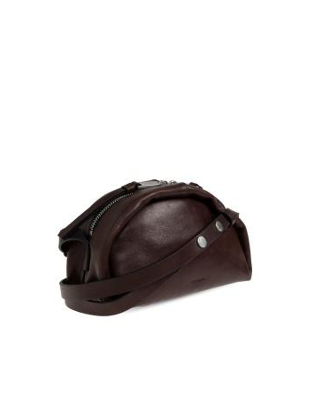 AllSaints Brown Zippered Shoulder Bag