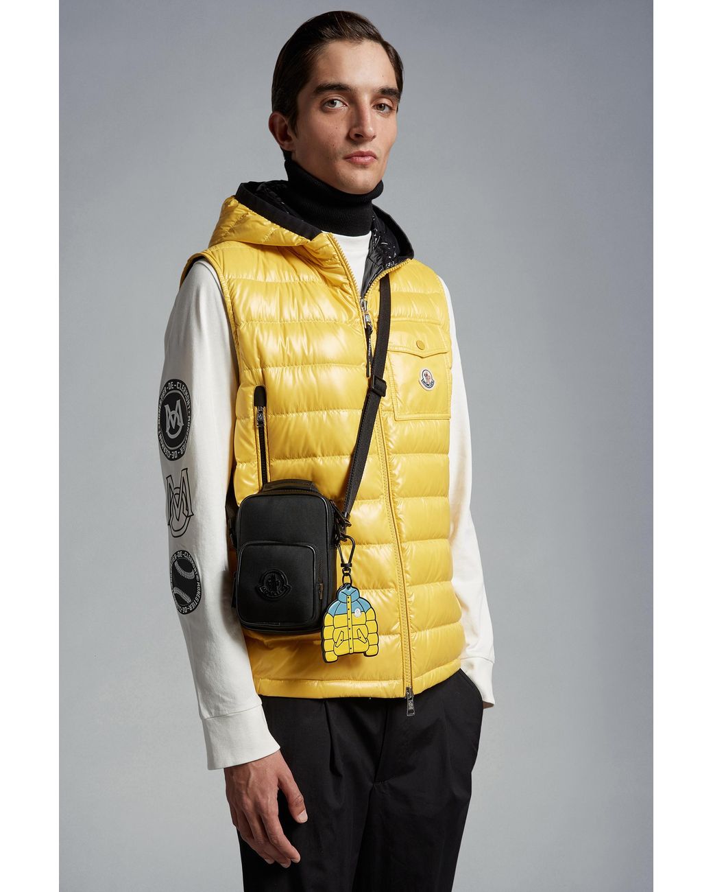 Moncler Yellow Jacket-Shaped Key Ring for men