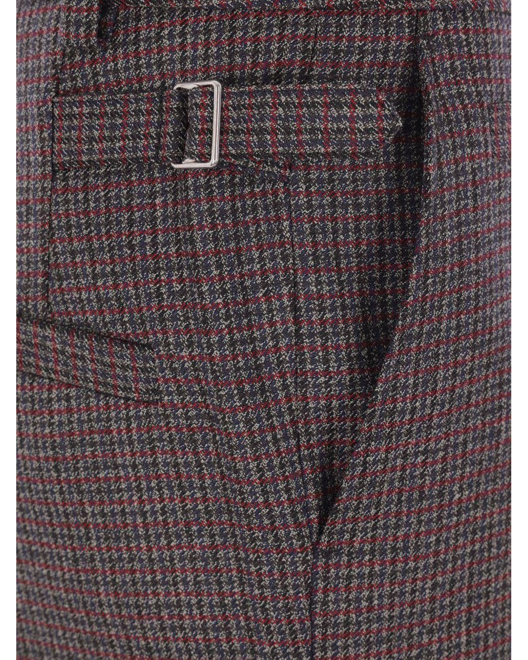 NAMACHEKO Gray Houndstooth Tailored Pants for men