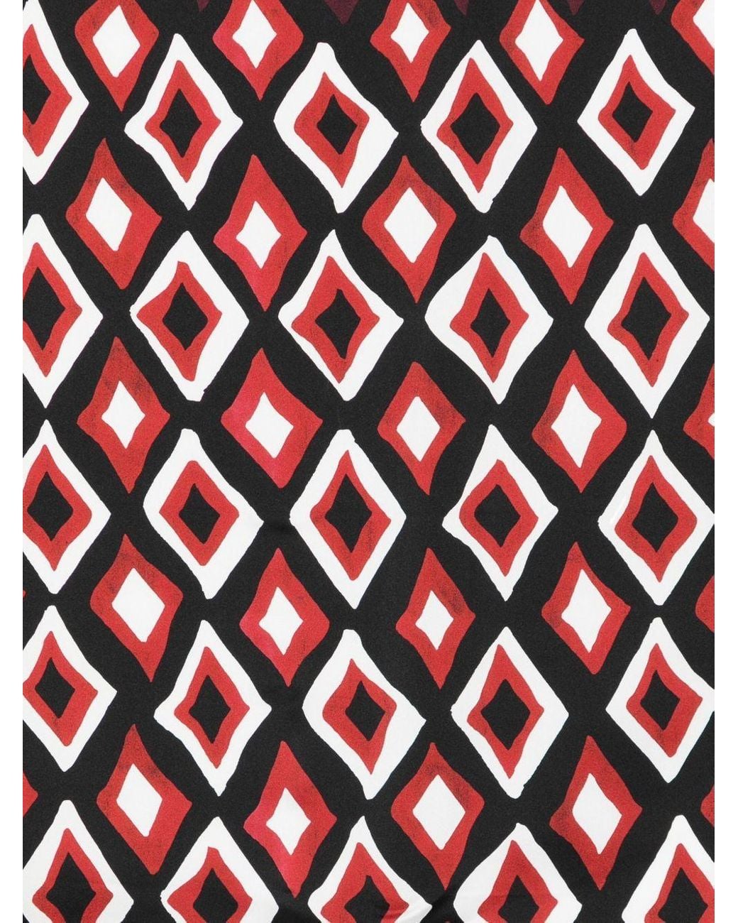 Lanvin Black Diamond-Pattern Silk Scarf