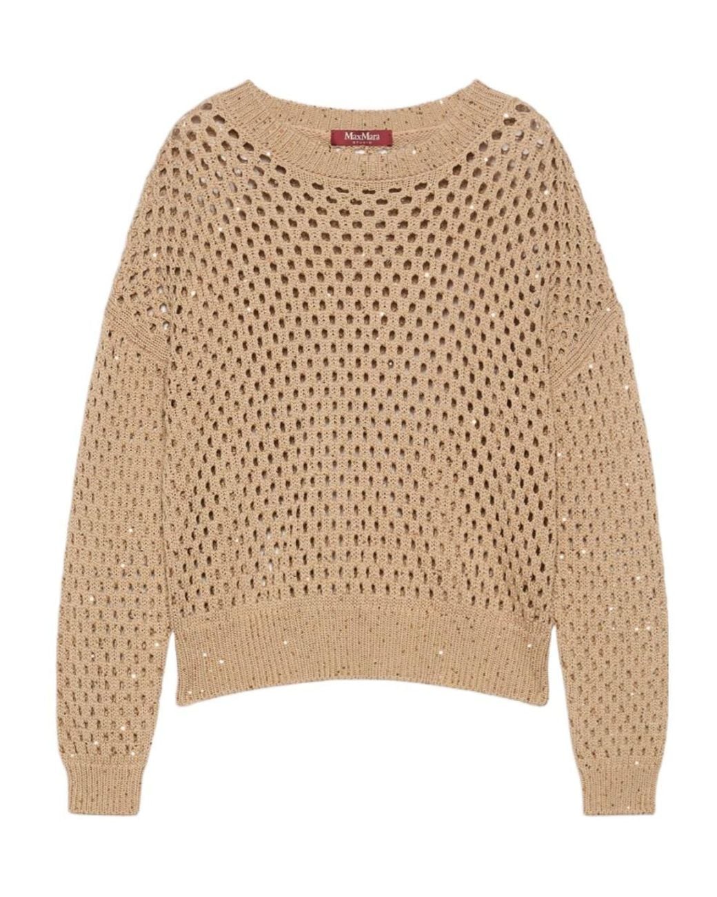 Max Mara Natural Studio Mstgeyser Sequinned Boxy Jumper