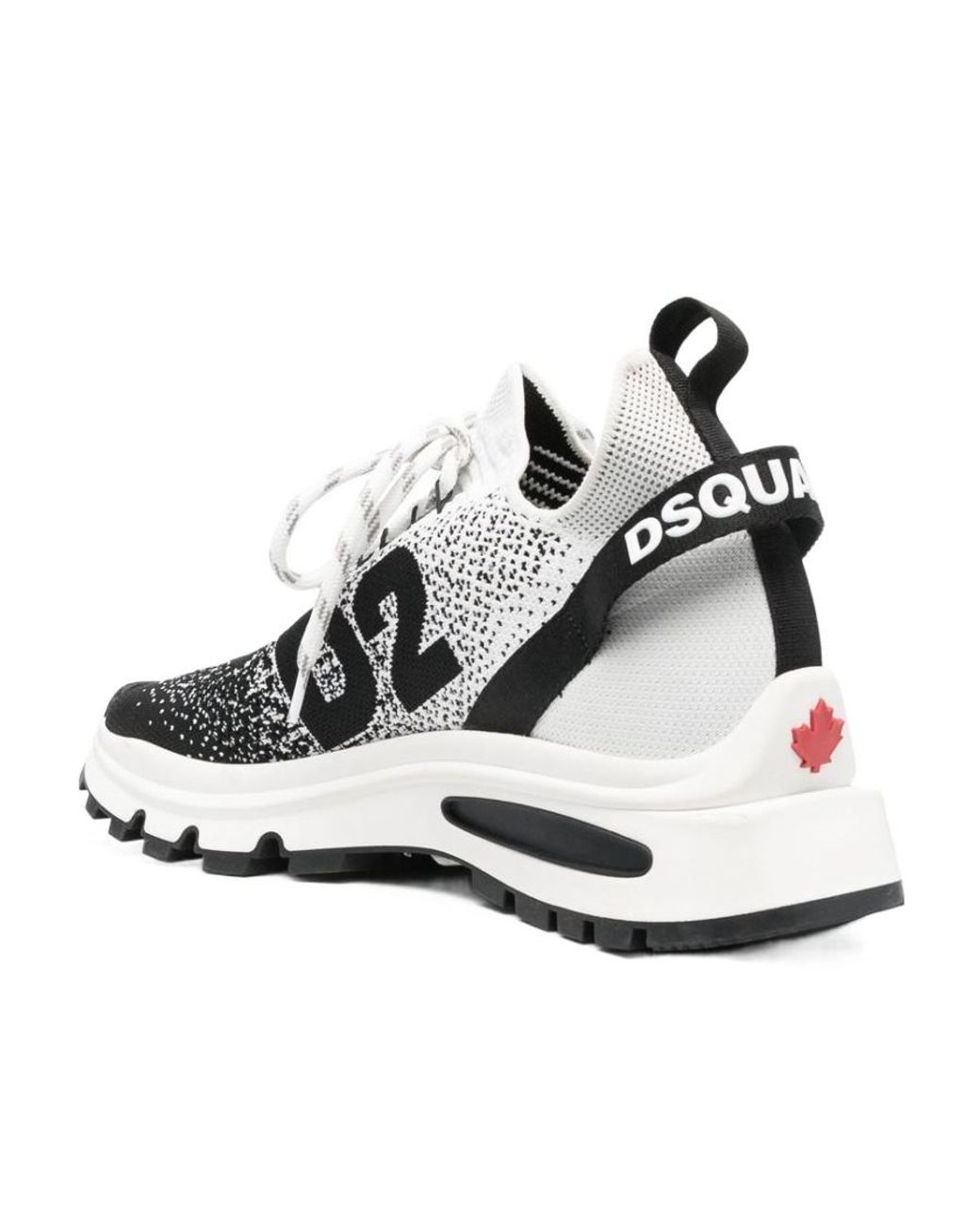 DSquared² White Run Ds2 Low-Top Lace-Up Sneakers for men