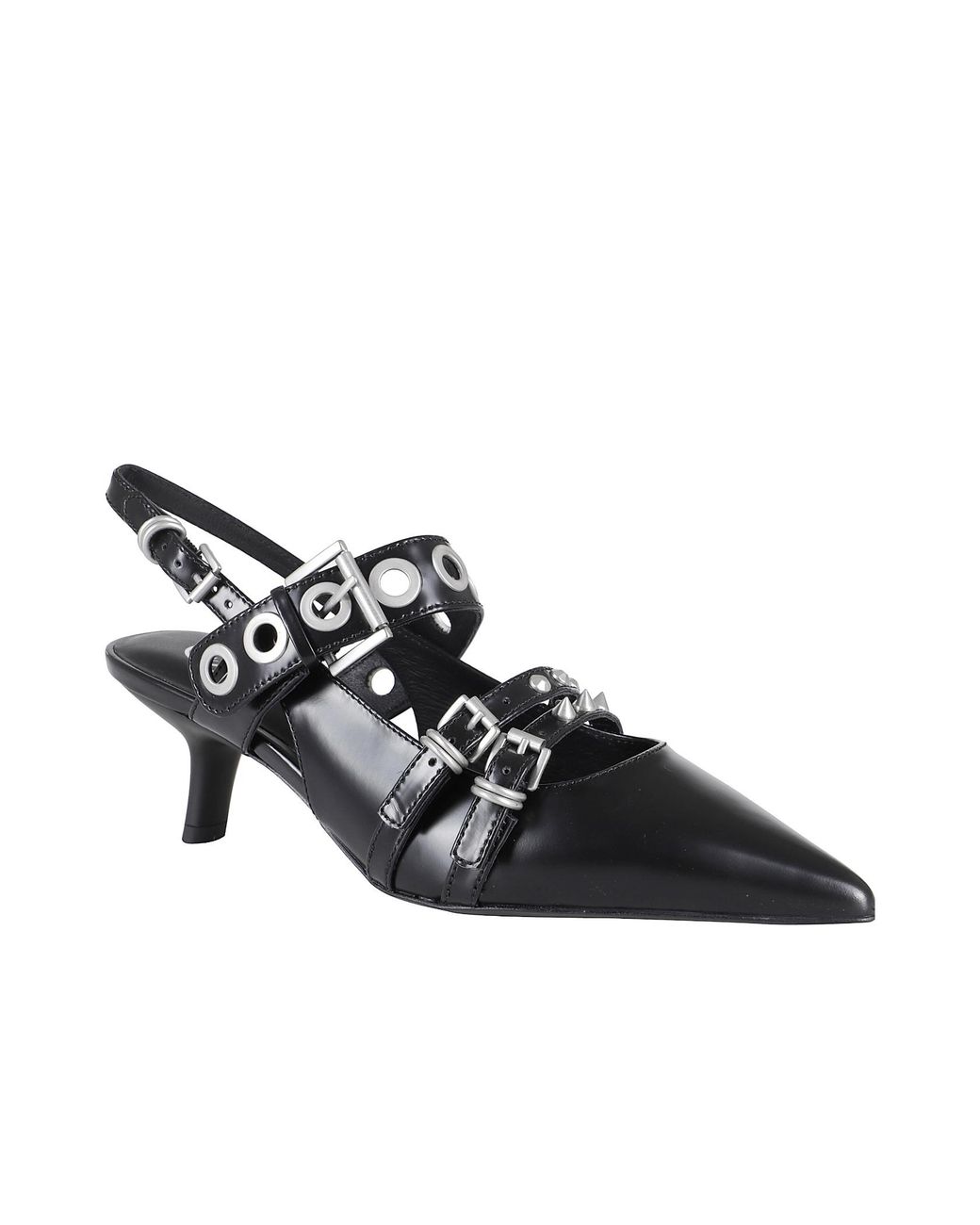 Ash Black Pointed High Heel Sandals