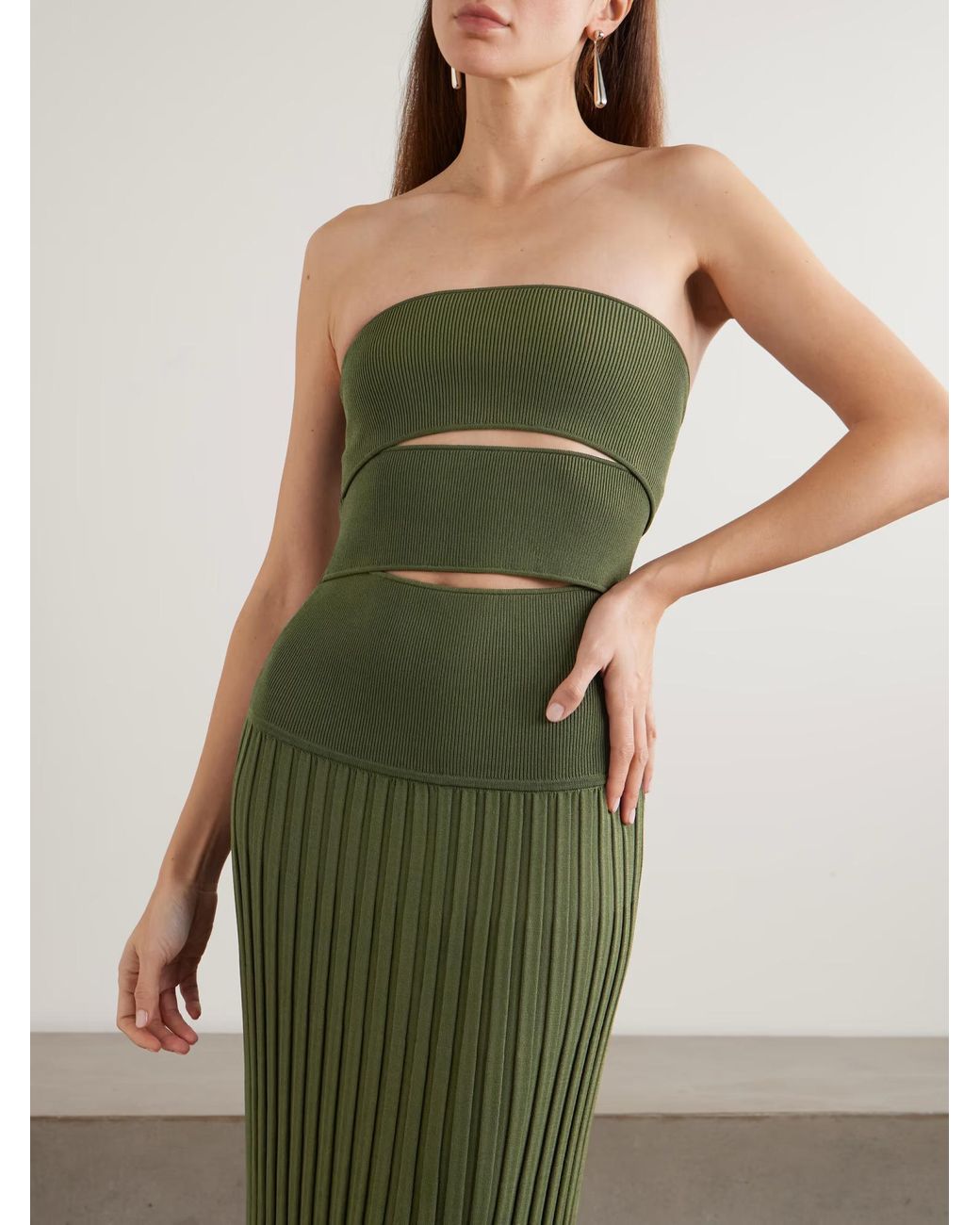 Christopher Esber Green Slash Strapless Dress