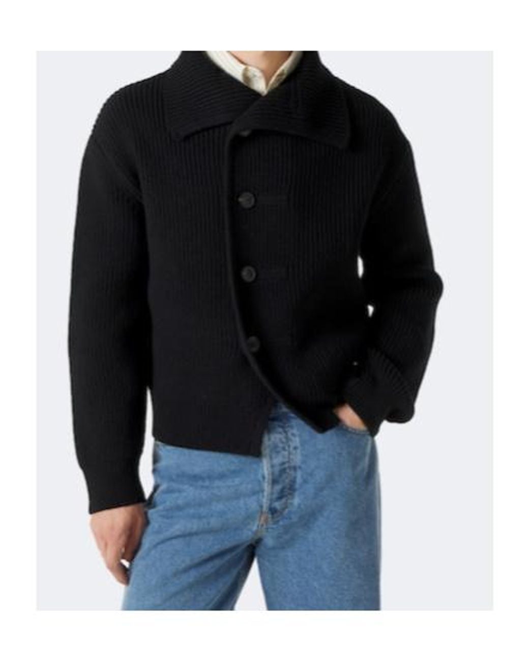 Dries Van Noten Black Wool Cardigan for men