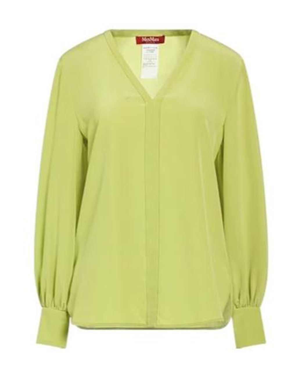 Max Mara Yellow Minimalist Satin Long-Sleeve Top