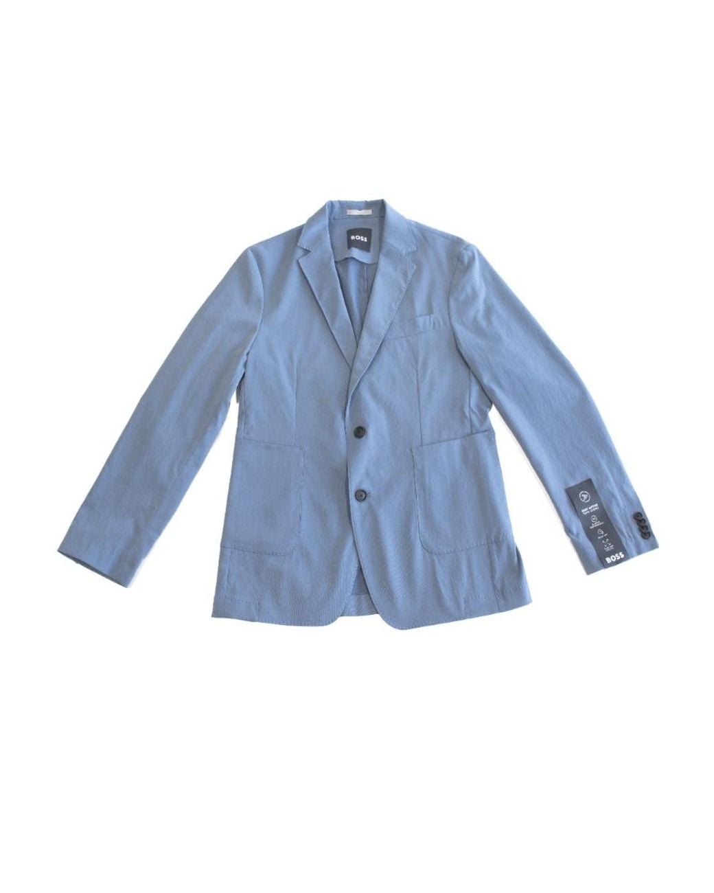 Boss Blue Single-Breasted Blazer for men