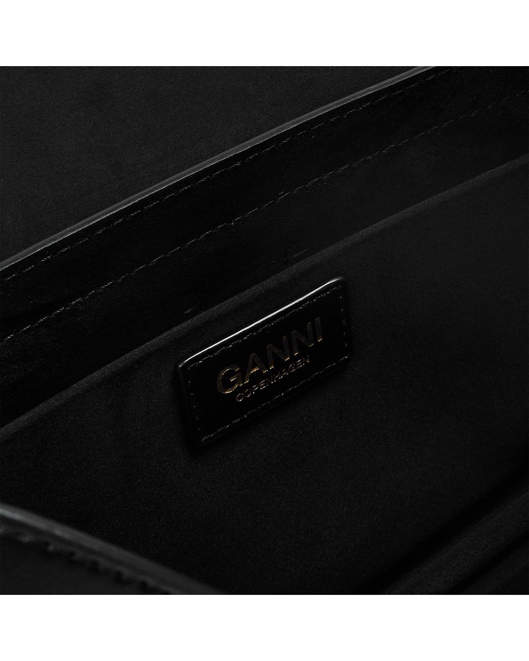 Ganni Black Solid Color Shoulder Bag