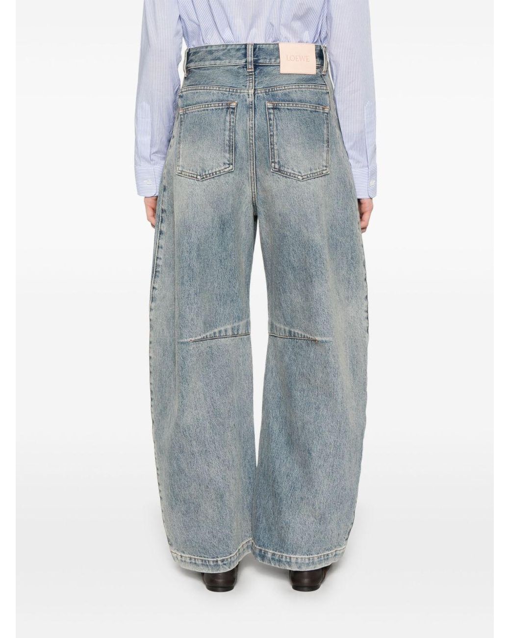 Loewe Gray Anagram Barrel Jeans