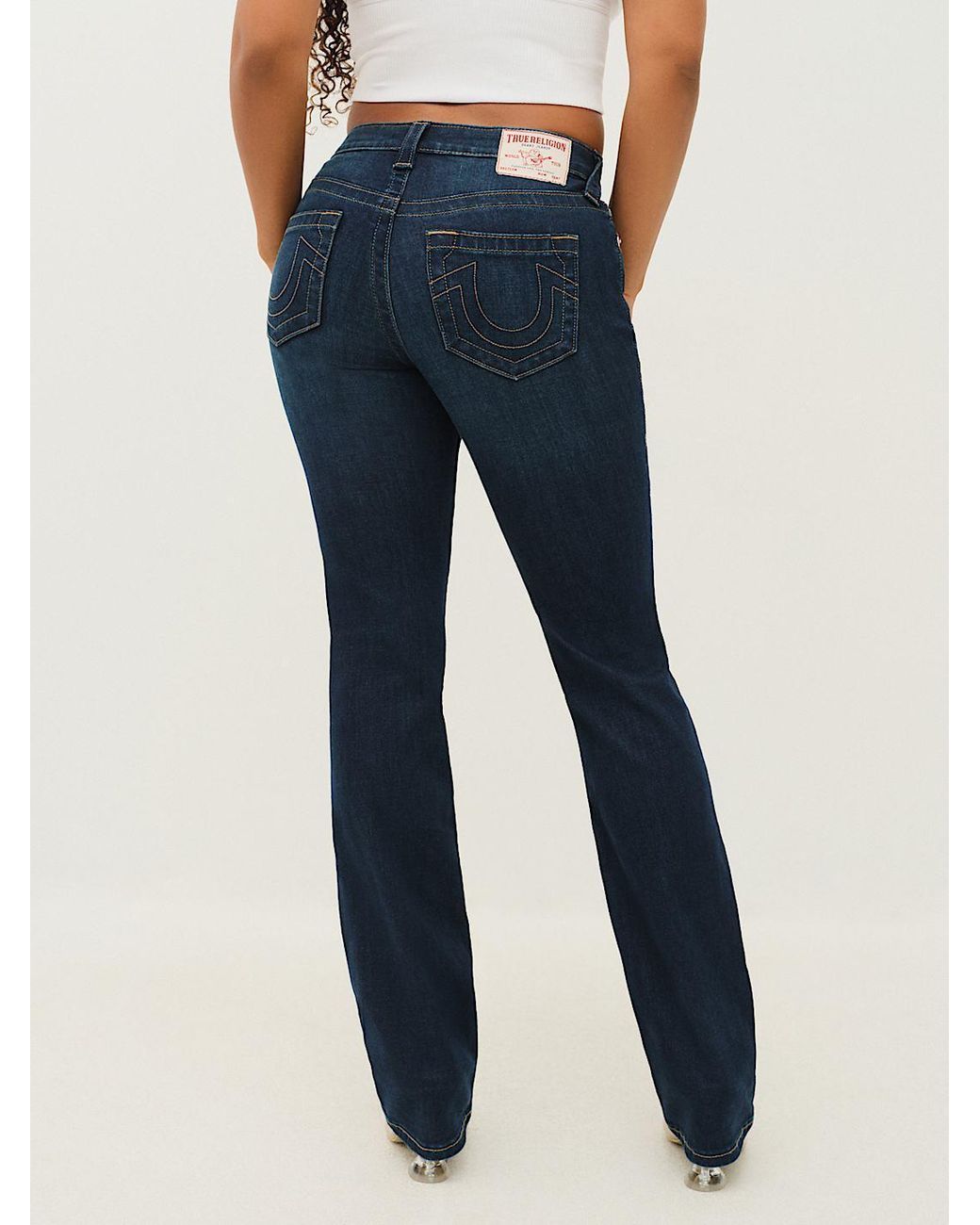 True Religion Blue Billie Mid Rise Straight Jean