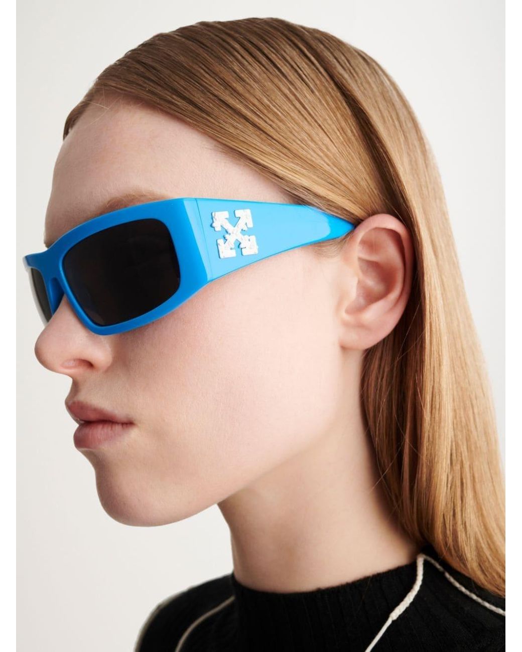 Off-White c/o Virgil Abloh Blue Joseph Rectangular Frame Sunglasses for men