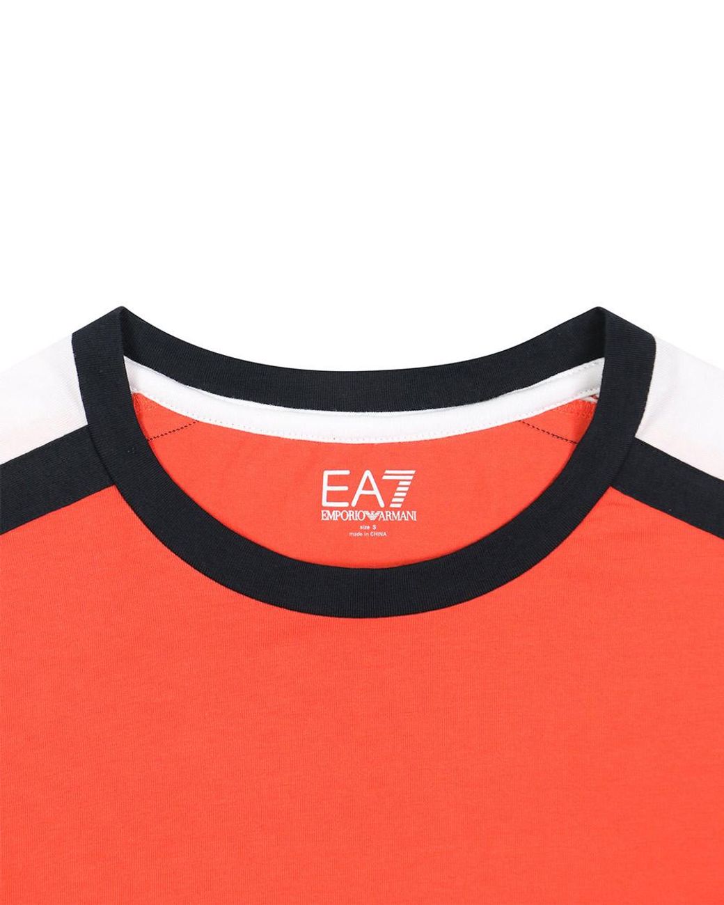 EA7 Red Logo Printed T-Shirt With Round Neck for men