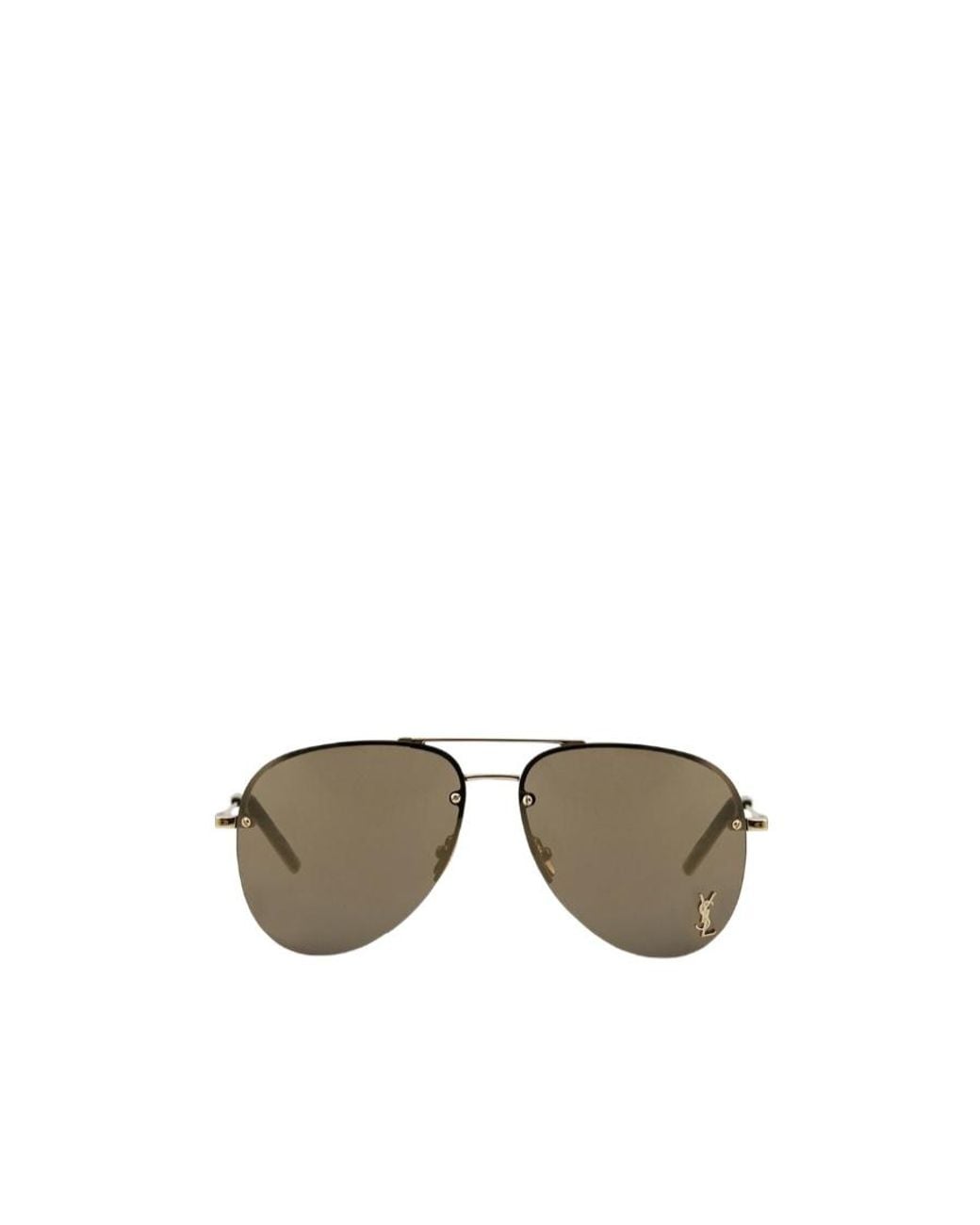 Saint Laurent Metallic Eyewear Classic Aviator Sunglasses for men