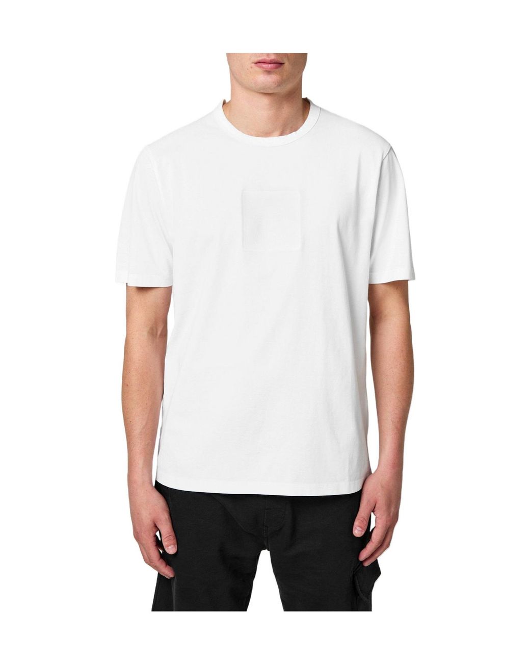 C P Company White Regular Fit Basic T-Shirt for men