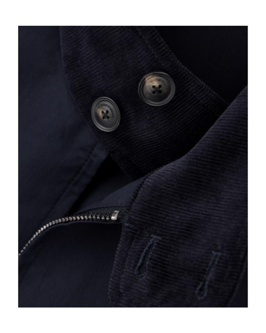 Emporio Armani Blue Blouson Jacket With High Collar And Angled Flap Pockets for men