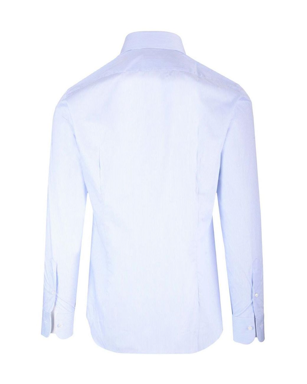 Barba Napoli Blue Pinstriped Straight-Hem Shirt for men