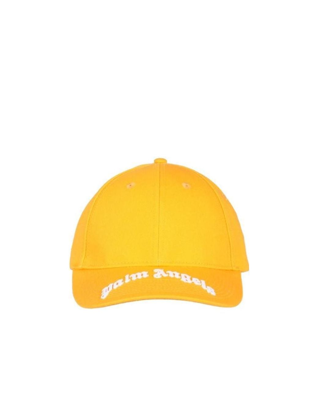 Palm Angels Yellow Curved Logo Embroidered Baseball Cap for men