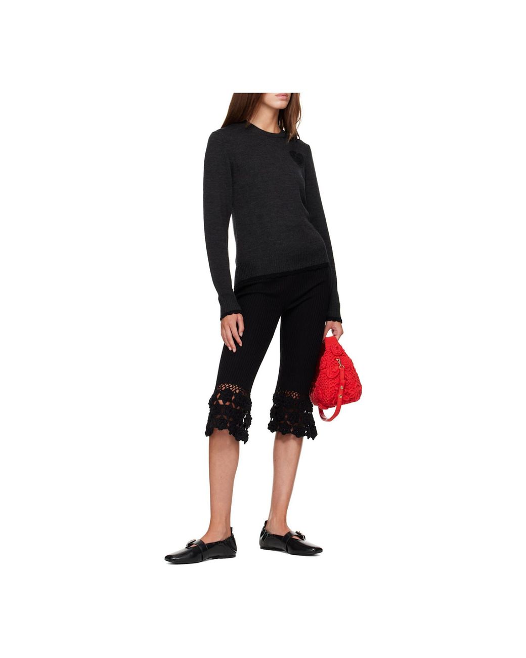 Ganni Black Logo Patch Knitted Jumper
